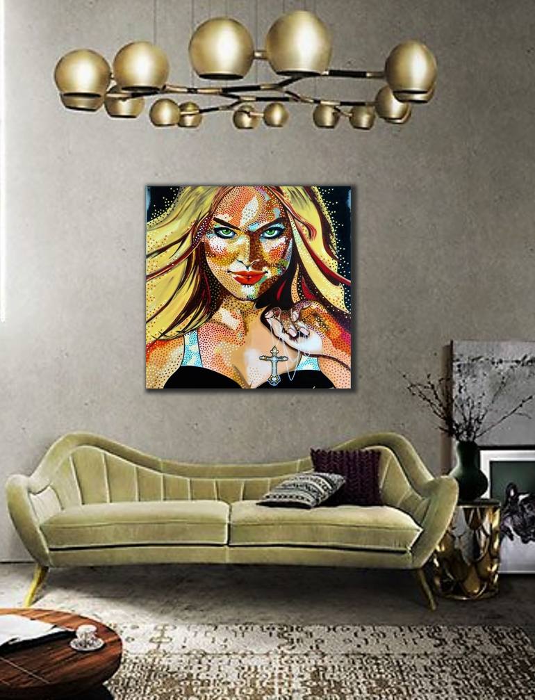 Original Art Deco Portrait Painting by Livien Rozen