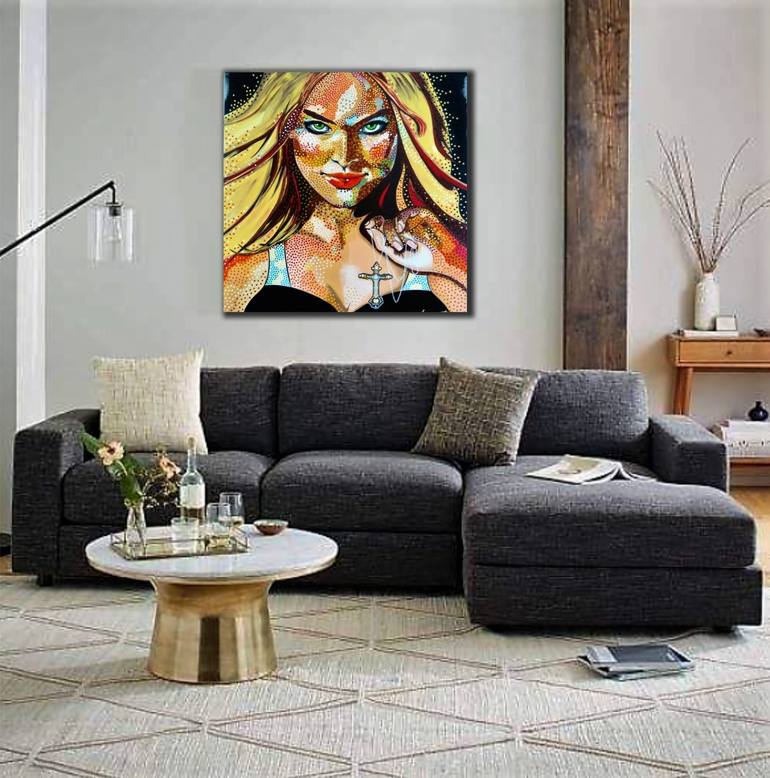 Original Art Deco Portrait Painting by Livien Rozen