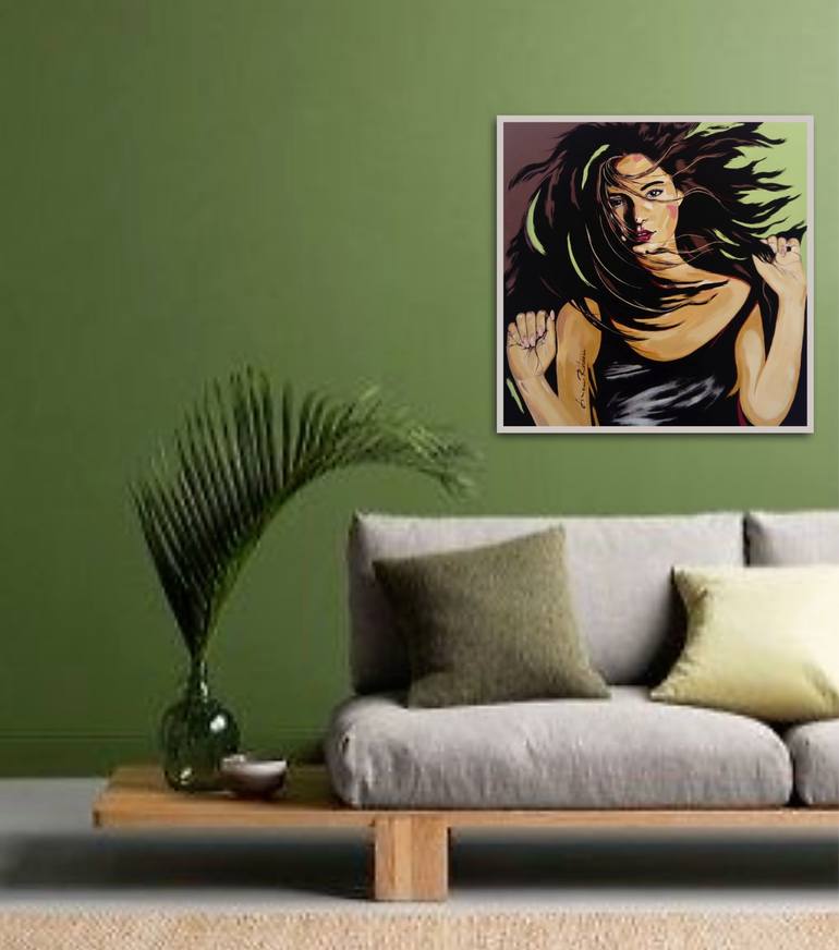 Original Art Deco Portrait Painting by Livien Rozen