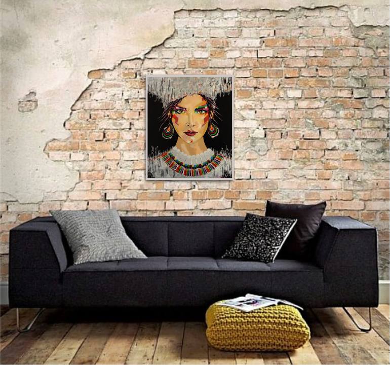 Original Art Deco Portrait Painting by Livien Rozen