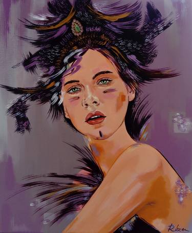 Original Art Deco Portrait Paintings by Livien Rozen