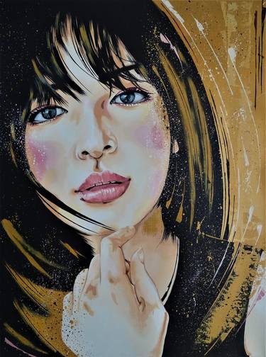 Original Art Deco Portrait Paintings by Livien Rozen