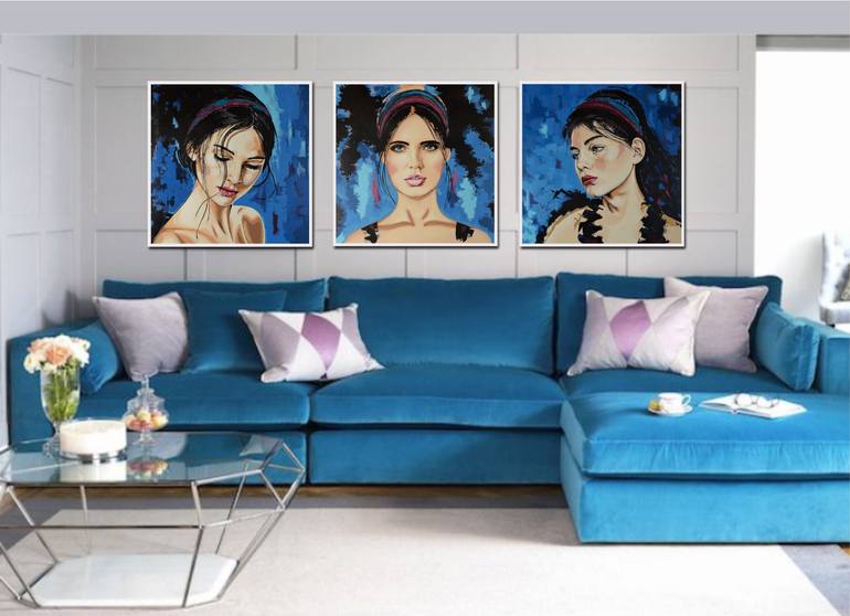 Original Art Deco People Painting by Livien Rozen