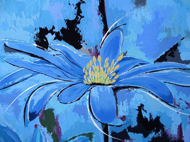 Original Abstract Expressionism Floral Painting by Livien Rozen