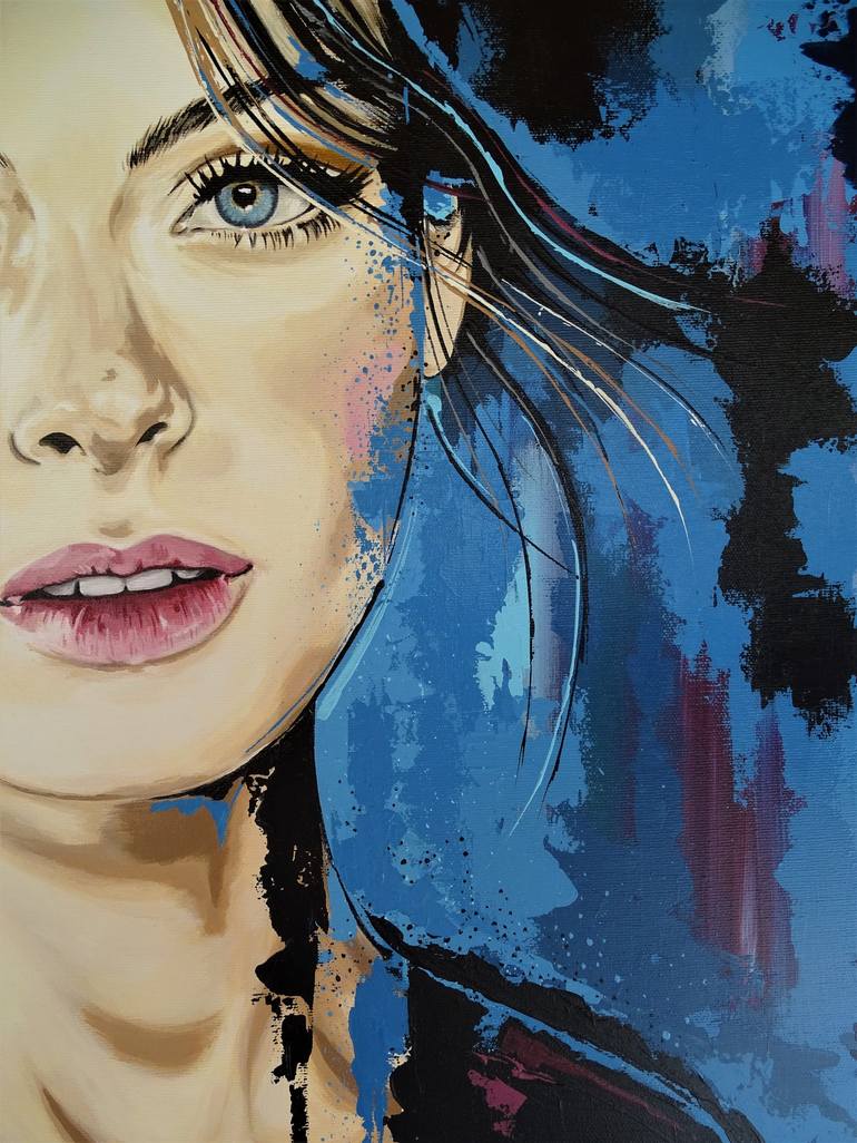 Original Abstract Expressionism Portrait Painting by Livien Rozen