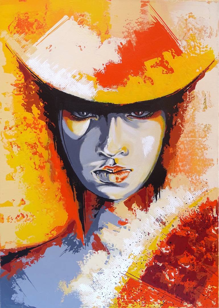 Original People Painting by Livien Rozen | Expressionism Art on Canvas | In the colors of the sun