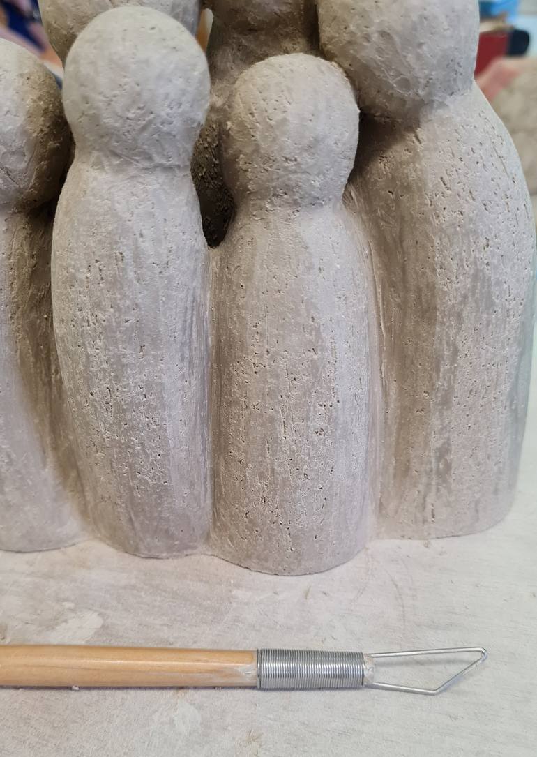 Original Contemporary Family Sculpture by Catherine Fouvry Leblois