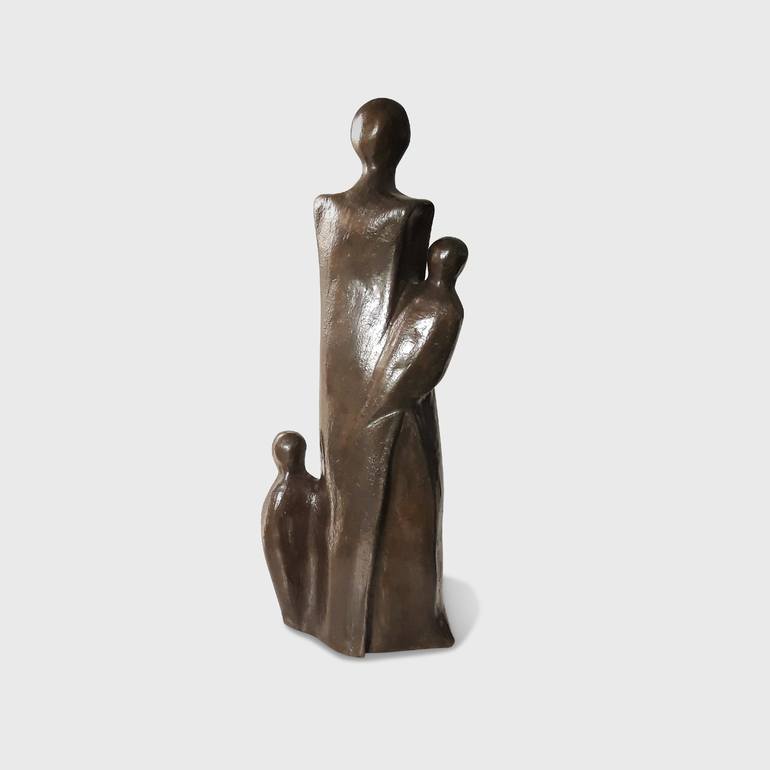 Original Abstract Family Sculpture by Catherine Fouvry Leblois