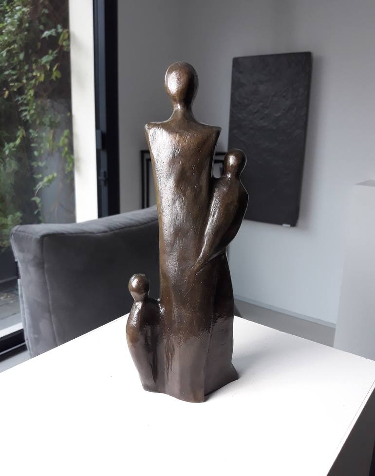 Original Abstract Family Sculpture by Catherine Fouvry Leblois