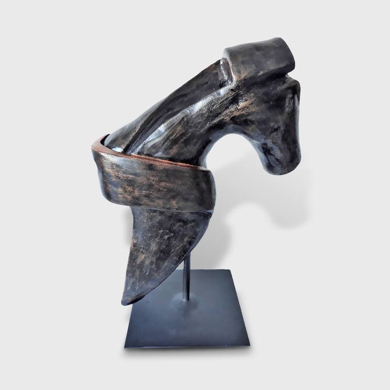 Original Abstract Horse Sculpture by Catherine Fouvry Leblois