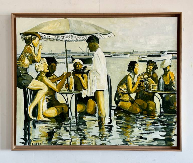 Original Figurative Beach Painting by Julien Porisse