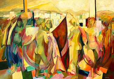 Original Art Nouveau People Painting by Julien Porisse