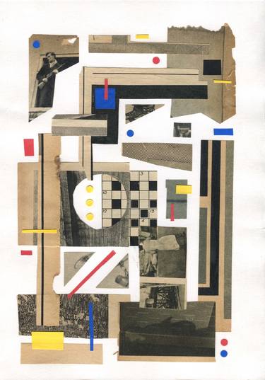 Print of Abstract Geometric Collage by soozie pietrzyk