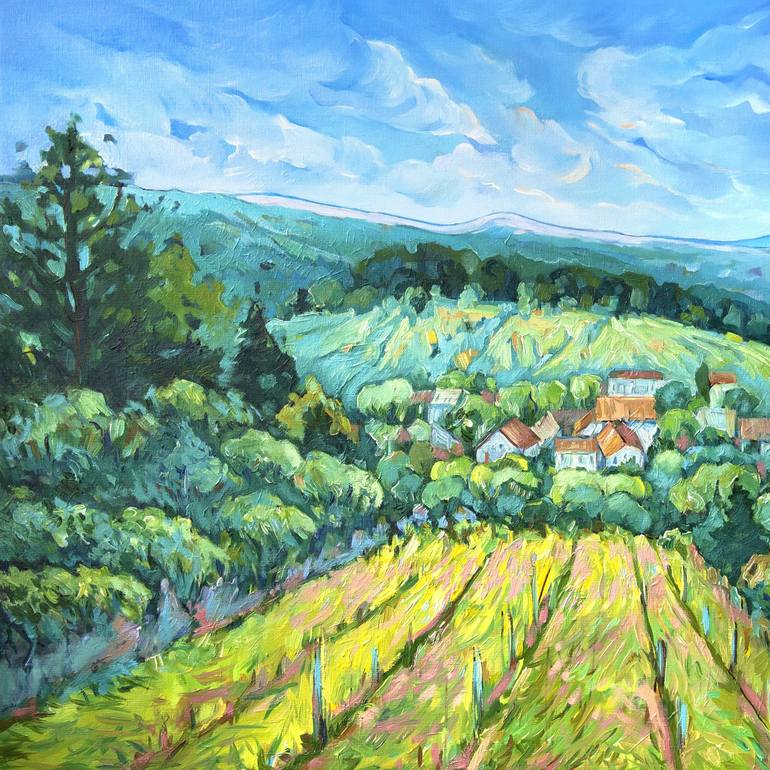 Original Expressionism Landscape Painting by Danuta Antas-Woźniewska