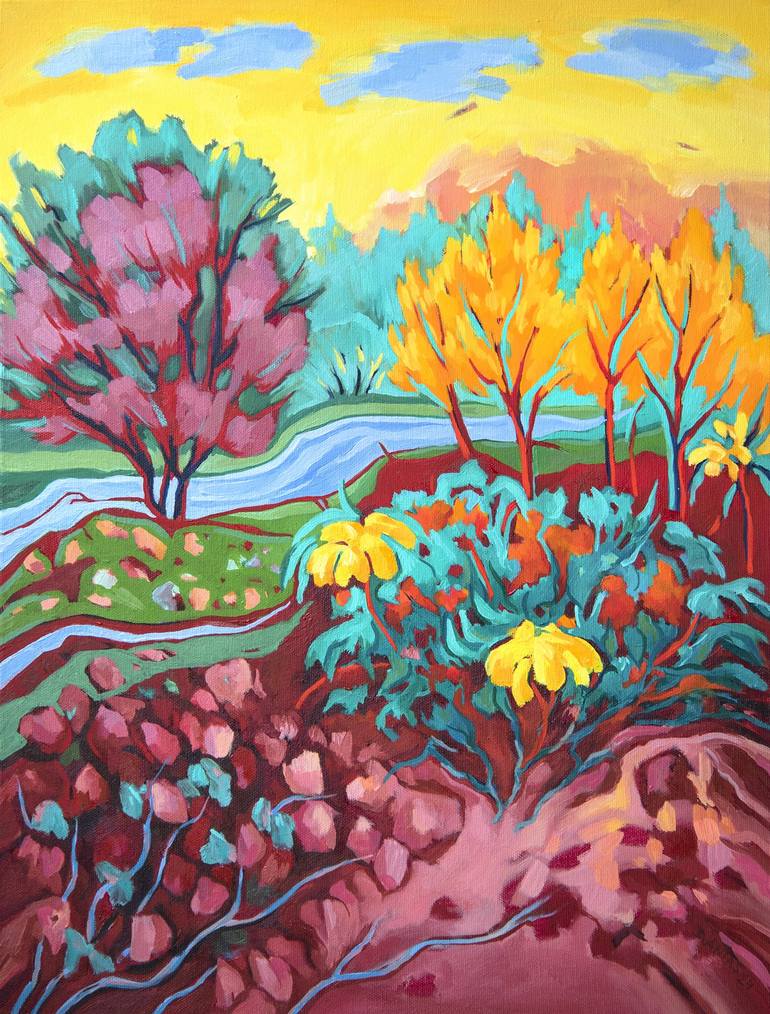 Original Abstract Expressionism Landscape Paintings by Danuta Antas-WoźNiewska