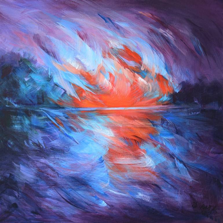 Original Abstract Expressionism Landscape Paintings by Danuta Antas-WoźNiewska