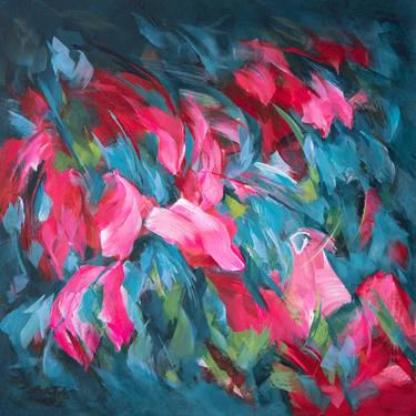 Original Abstract Expressionism Floral Paintings by Danuta Antas-Woźniewska