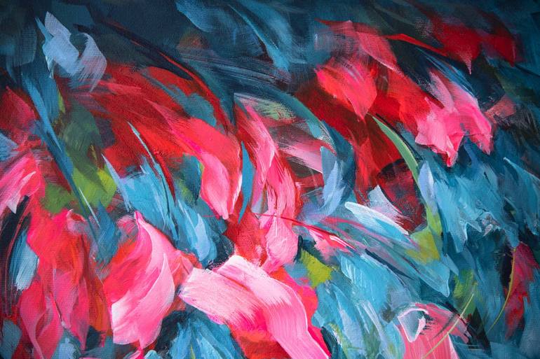 Original Abstract Expressionism Floral Painting by Danuta Antas-Woźniewska