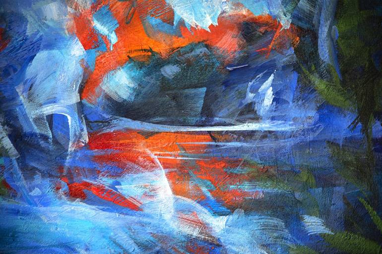 Original Abstract Expressionism Landscape Painting by Danuta Antas-Woźniewska