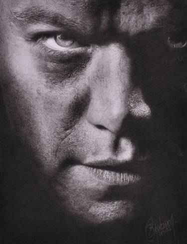 Matt Damon - Jason Bourne Charcoal Portrait thumb