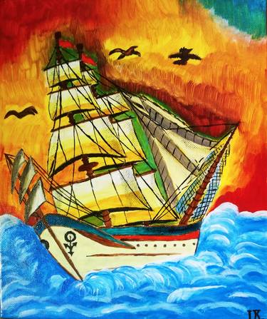 Print of Boat Paintings by Irena Kafkova