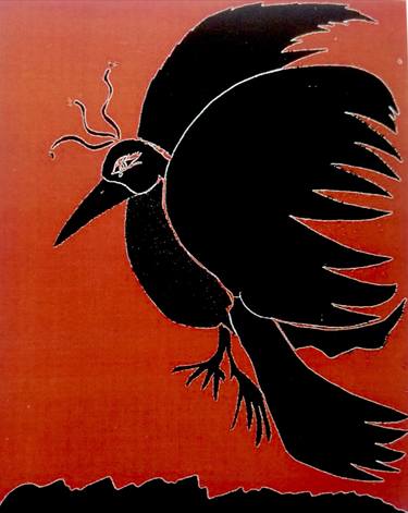 Print of Abstract Expressionism Animal Printmaking by Barbara Parise aka Cosmic Bird