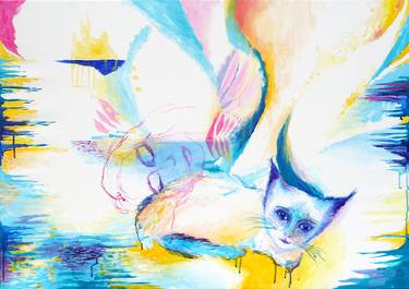 Print of Pop Art Cats Paintings by Carolina Goedeke