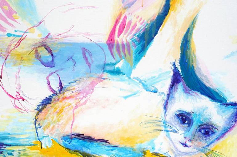 Original Pop Art Cats Painting by Carolina Goedeke
