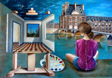 Original Figurative Cities Paintings by Fatima Marques