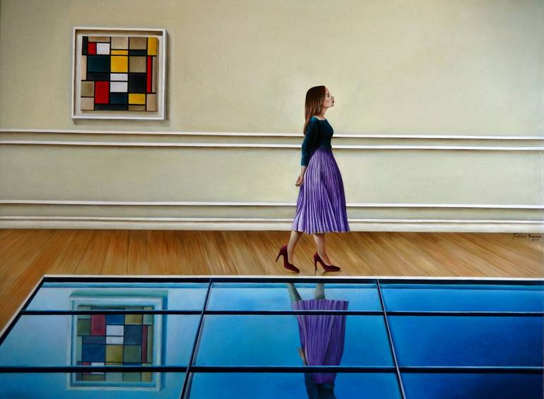 Original Figurative Interiors Paintings by Fatima Marques