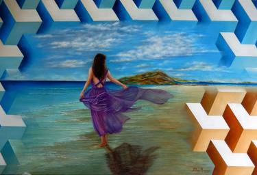 Original Figurative Beach Paintings by Fatima Marques