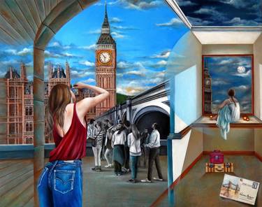 Original Figurative Cities Painting by Fatima Marques