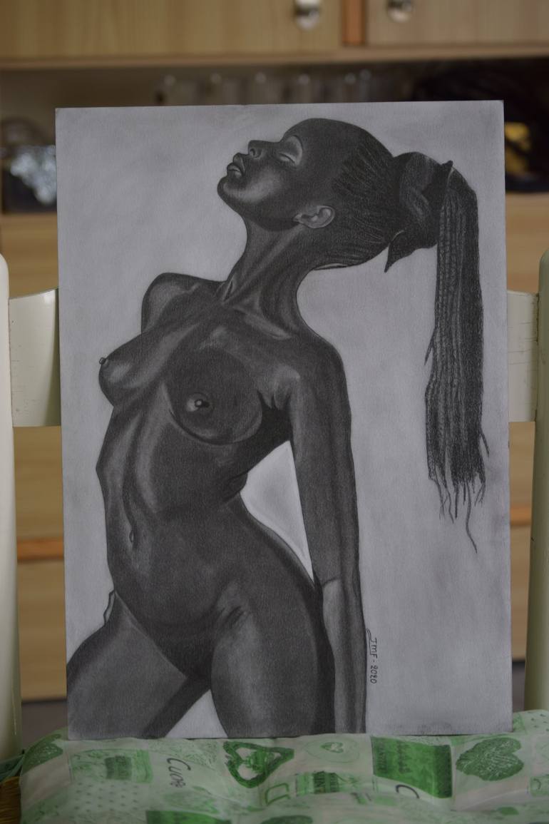 Original Nude Drawing by Jean-Marie Faye