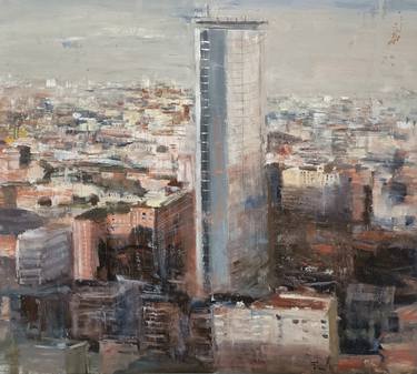 Original Figurative Cities Painting by Alfredo Pini