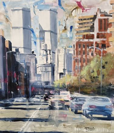 Original Figurative Cities Paintings by Alfredo Pini