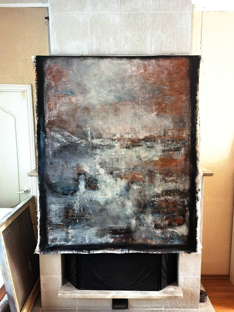 Original Abstract Expressionism Abstract Painting by Alexander Mikhaleff