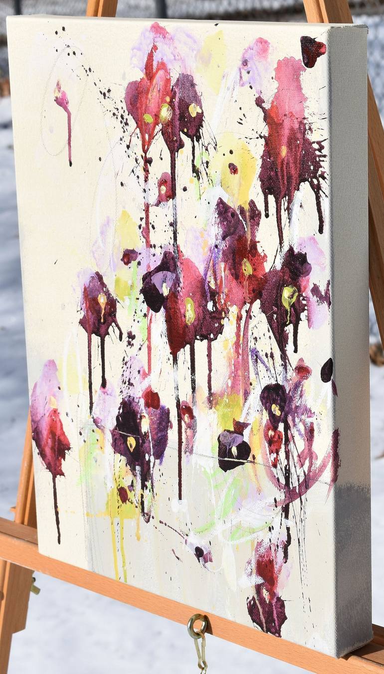 Original Abstract Floral Painting by Cynthia Ligeros