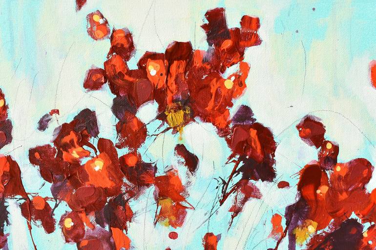 Original Abstract Floral Painting by Cynthia Ligeros