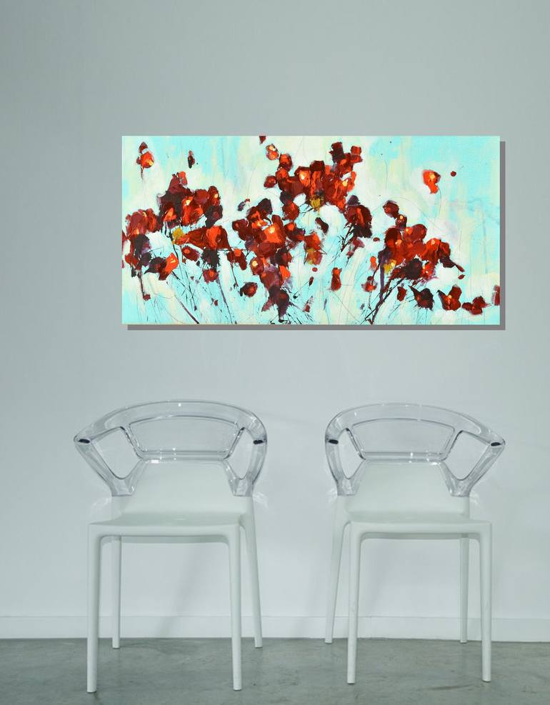 Original Abstract Floral Painting by Cynthia Ligeros