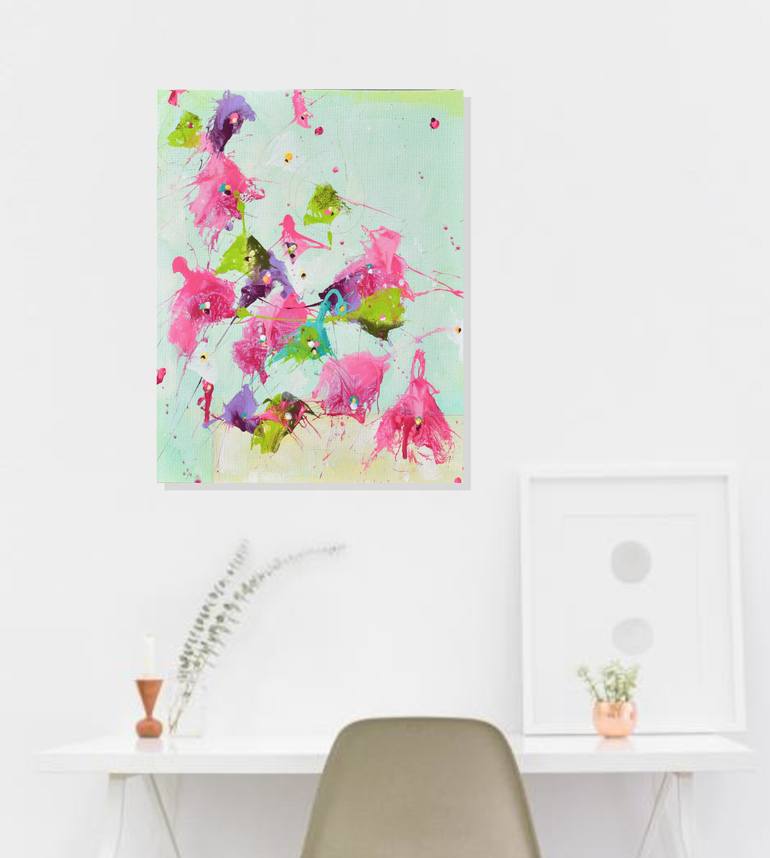 Original Abstract Floral Painting by Cynthia Ligeros