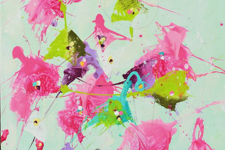 Original Abstract Floral Painting by Cynthia Ligeros