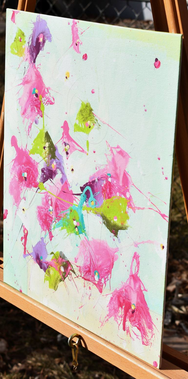 Original Abstract Floral Painting by Cynthia Ligeros