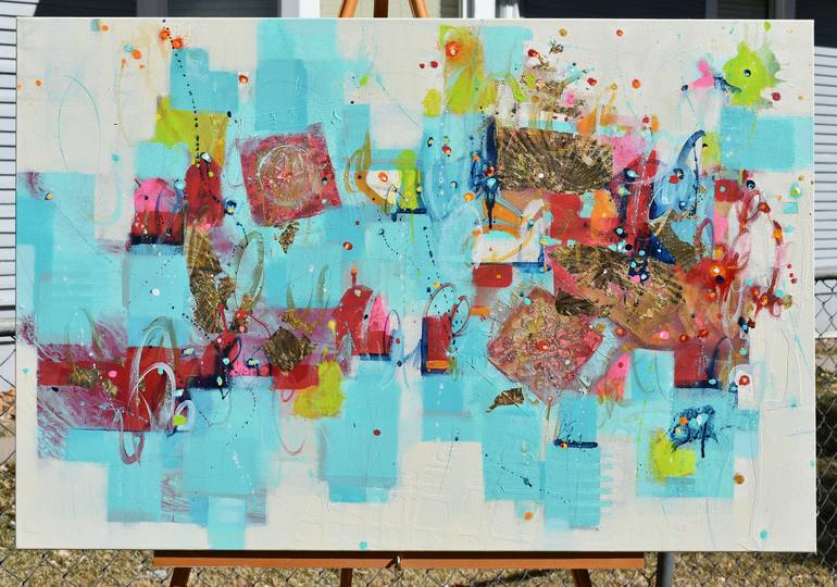 Original Abstract Expressionism Abstract Painting by Cynthia Ligeros