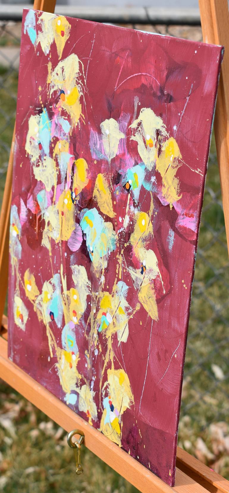 Original Abstract Floral Painting by Cynthia Ligeros