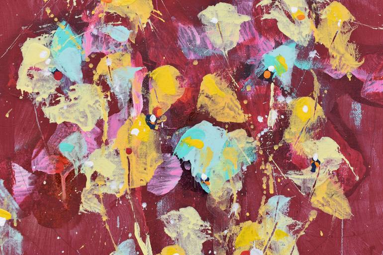 Original Abstract Floral Painting by Cynthia Ligeros