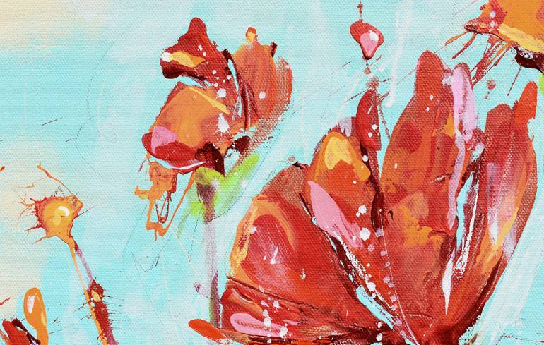 Original Abstract Floral Painting by Cynthia Ligeros