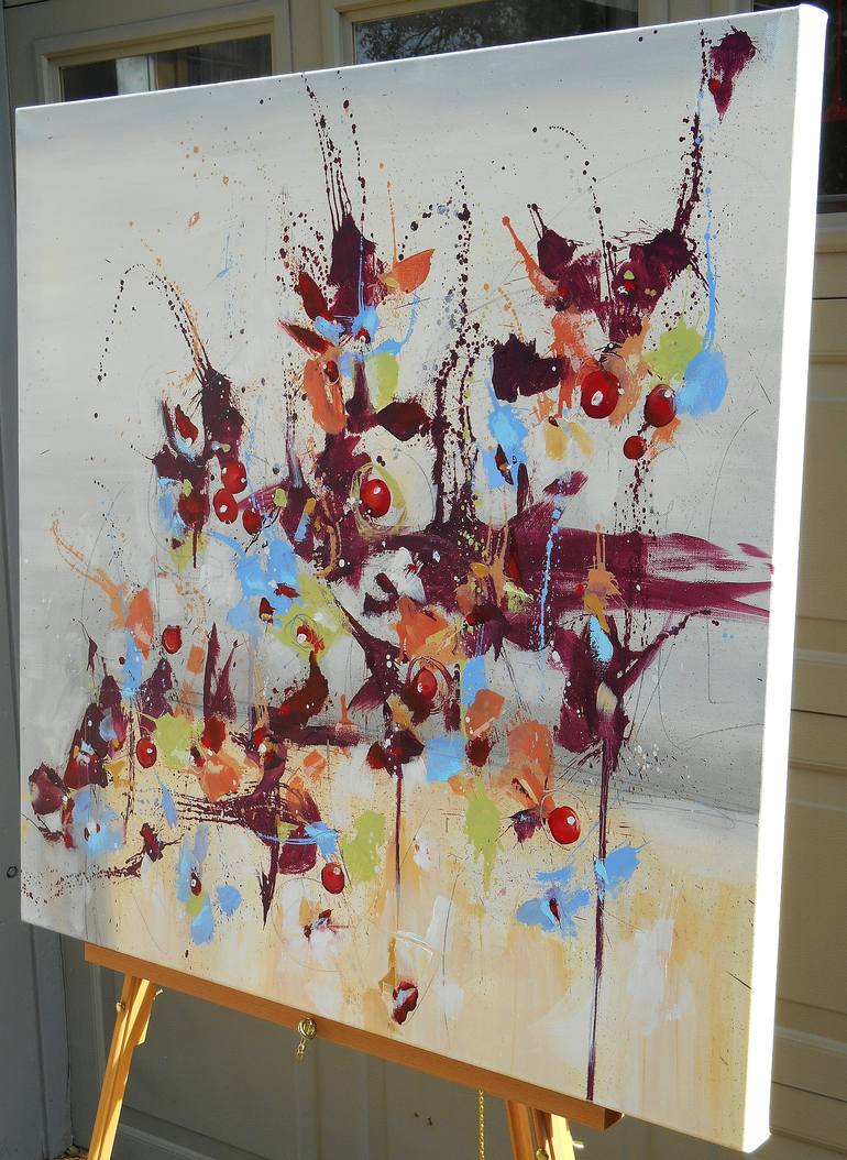 Original Abstract Botanic Painting by Cynthia Ligeros