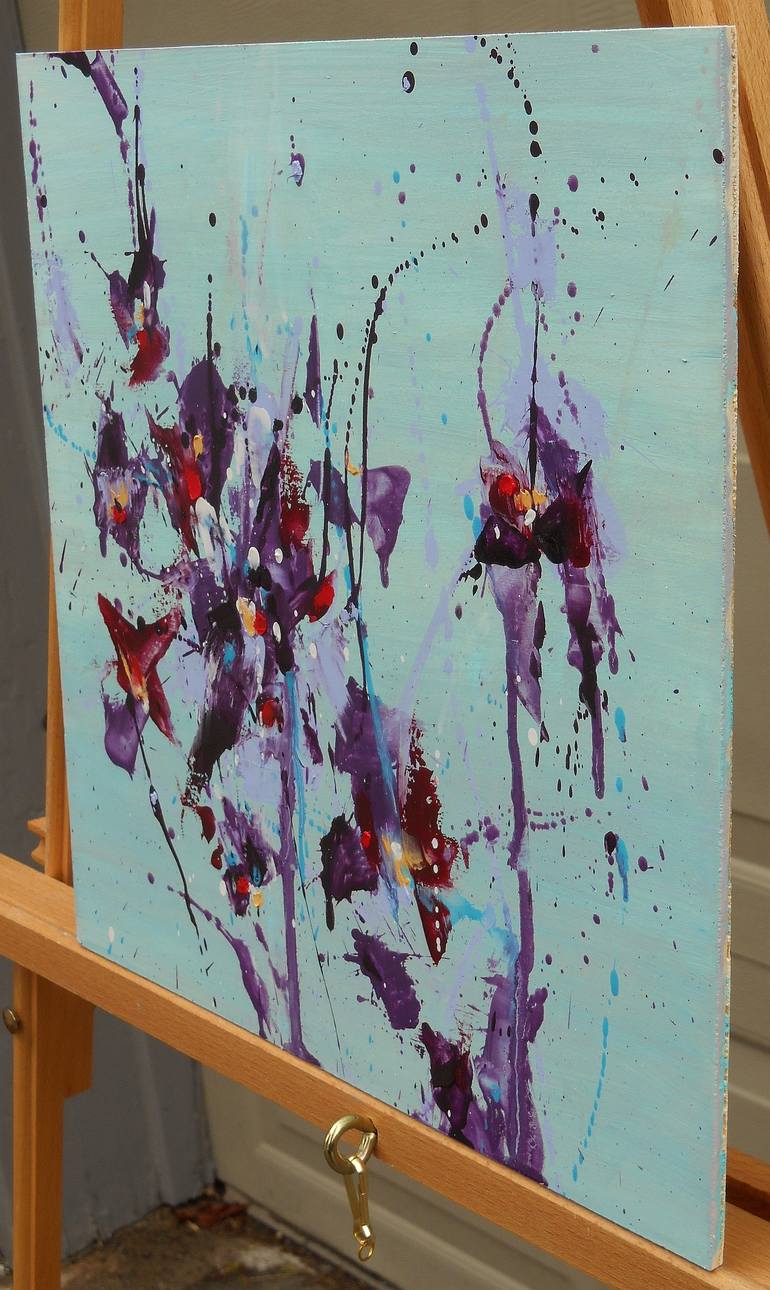 Original Abstract Floral Painting by Cynthia Ligeros