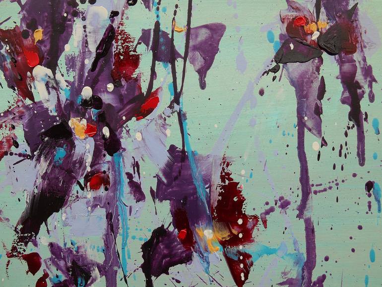 Original Abstract Floral Painting by Cynthia Ligeros