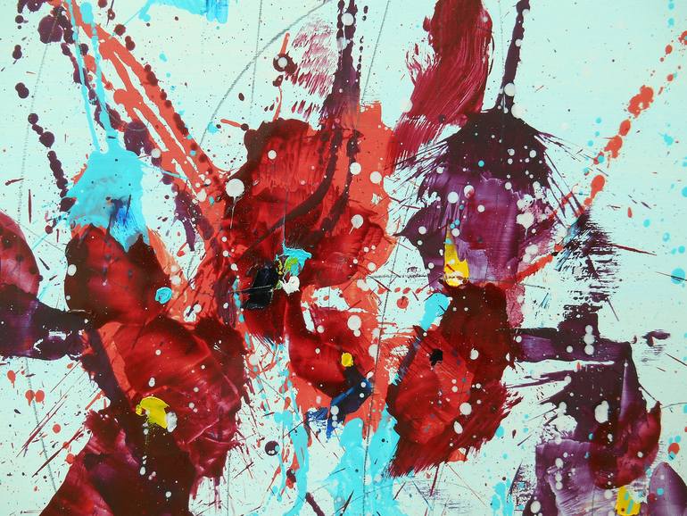 Original Abstract Floral Painting by Cynthia Ligeros